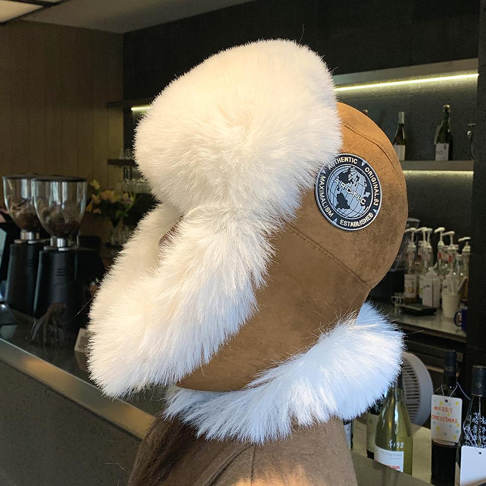 Mens Women Unisex Warm Trapper Aviator Trooper Earflap Winter Flaps Ski Hat New Bomber Hats Russian Ski Hat Faux Fur Hats