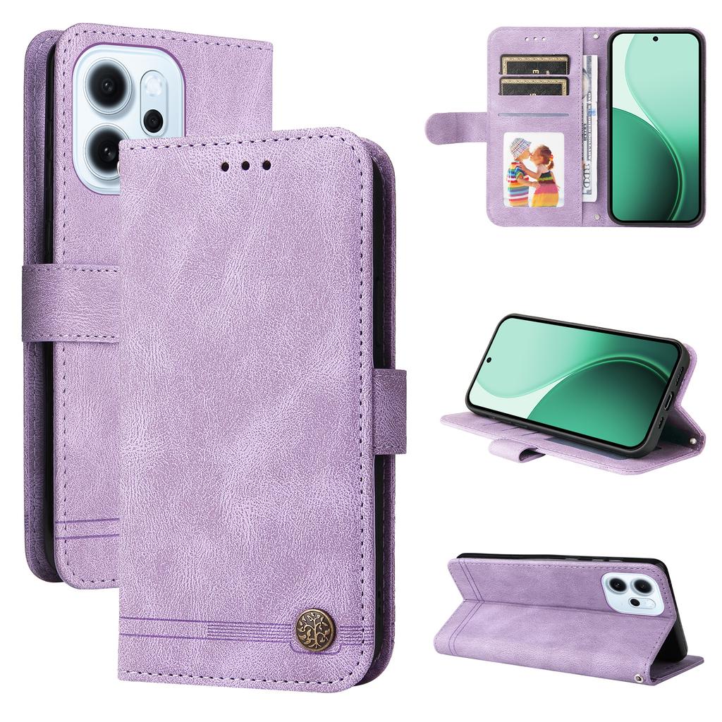 For Oppo Reno15 F 5G Leather Wallet Cases Skin Touch Phone Cover Stand with Strap