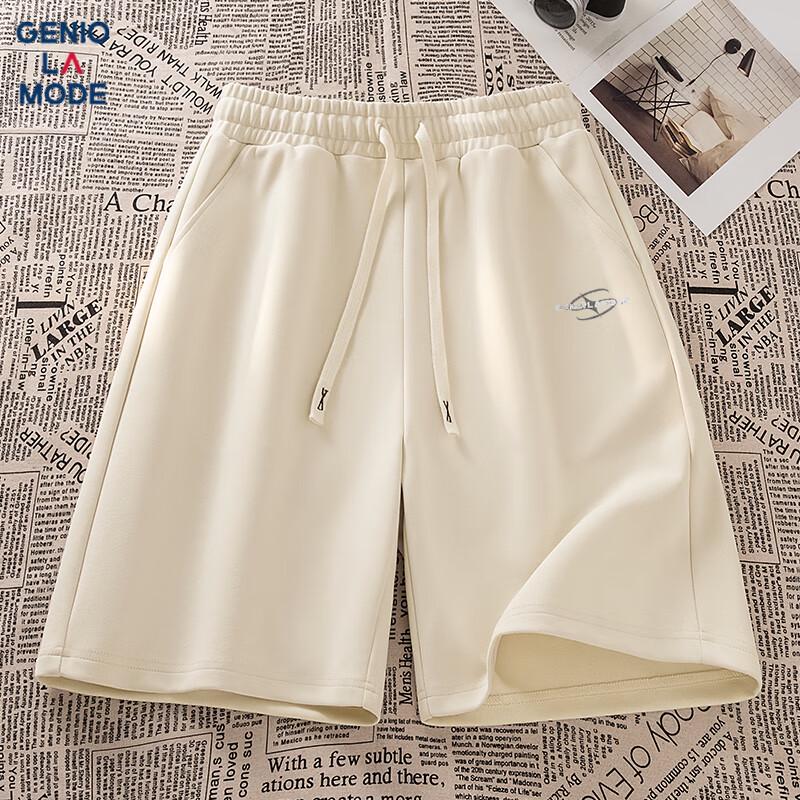 GENIOLAMODE Men s Star Print Quick-Dry Casual Shorts M