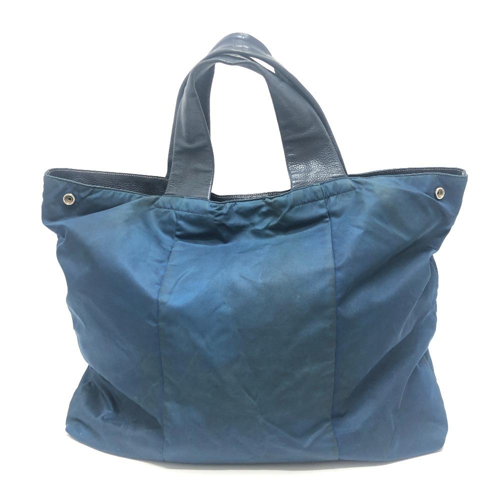 PRADA VA0677 Triangle logo Tote bag Nylon blue/SilverHardware