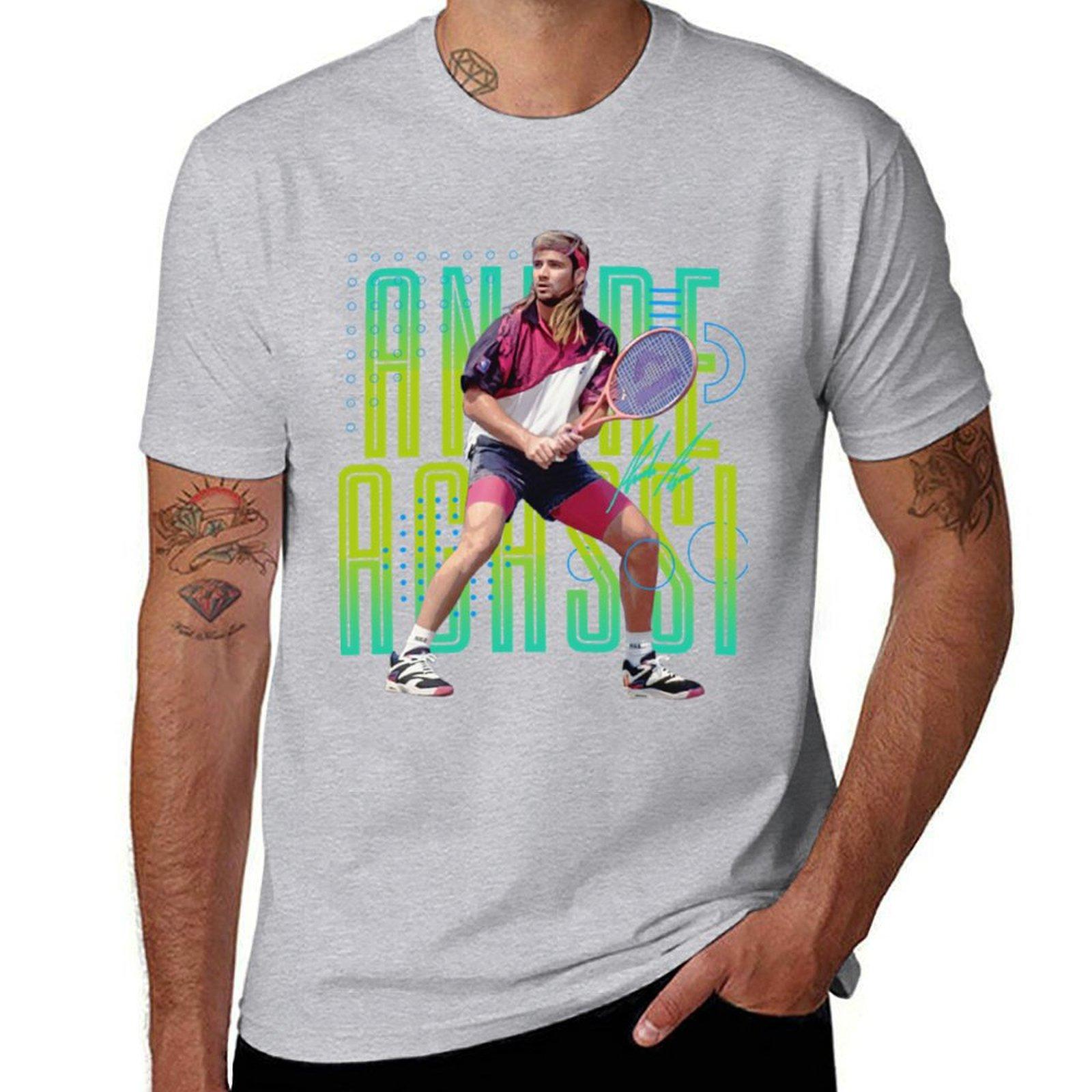 XIXI Fashion Andre Agassi 90's T-shirt custom design je eigen anime kleding zomertop T-shirt heren M