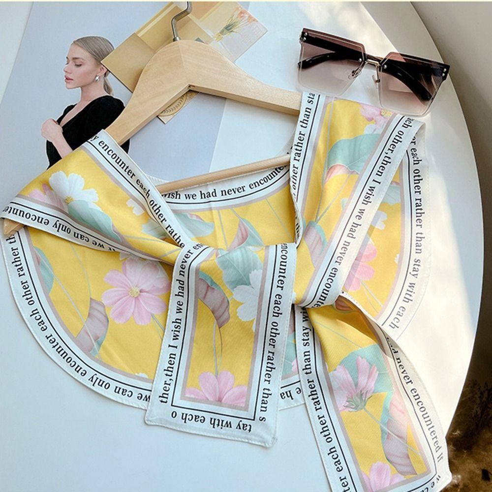 Printing Fake Collar Scarf Accessories Silk Scarf Korean Style Scarves Female Shawl Printed Scarf