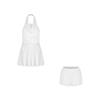 Pure Desire Spice Girl Swinging Neck Dress Women's Summer New Lace Splicing Backless Pleated A-word Short Skirt