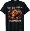 I Put The “Tism” In Patriotism Retro Eagle Raccoon USA Flag T- Unisex T-Shirt