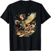 Japanische Retro Vintage Kunstwerk Tengu Göttin Flöte spielend T-Shirt Japanischer 2000er Stil Y2k Damenbekleidung