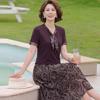 Yalu Optimal Women's Summer Bow Tie Print Skirt Set