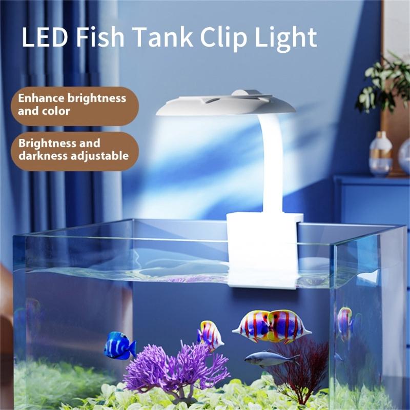 USB Fish Tanks Lighting Clamps Mount Color Changing LED Lamp For Desktop Aquariums