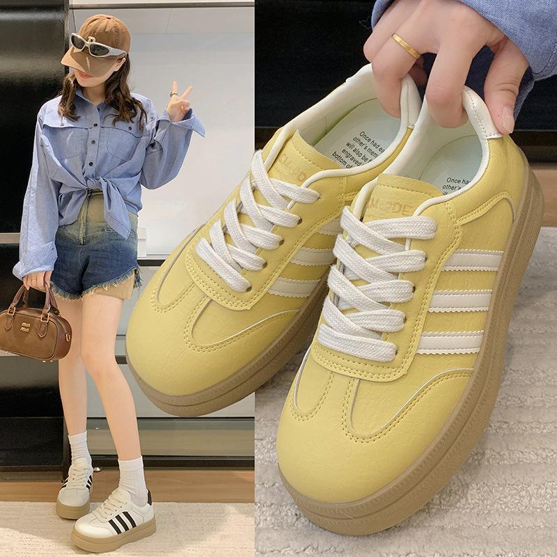 Summer Retro Fashion Casual Board Shoes Women's 2025 New Mesh Ins Trendy Sports Leather Platform Training Shoes
