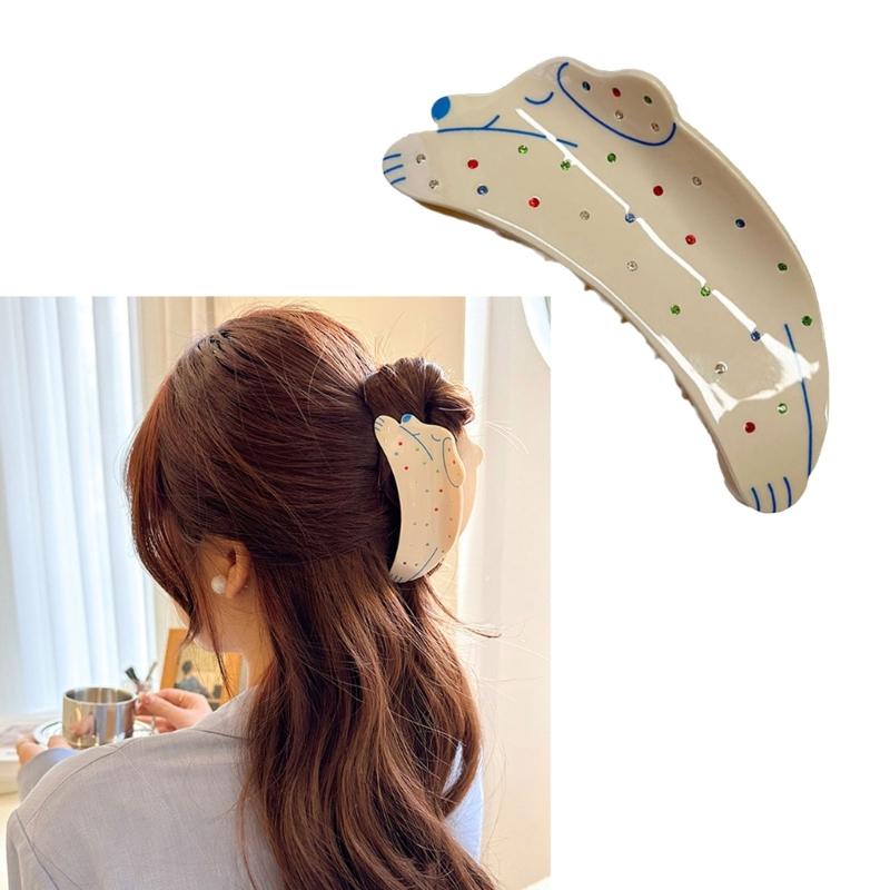 Trendy Acetate Hair Clip Strong Clasp For Long Hair Smooth Clip Lightweight Everyday Use