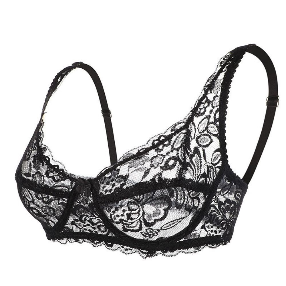 Mesh Transparent Push Up Bra Hollow Out Lace Underwear Lingerie Lace Bra Daily Wear