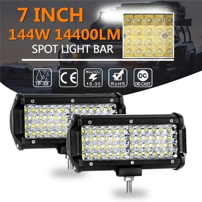 2pcs 144w High Brightness Led Strip Work Light Driving Fog Light For Off-road Trucks Heavy Duty Lighting