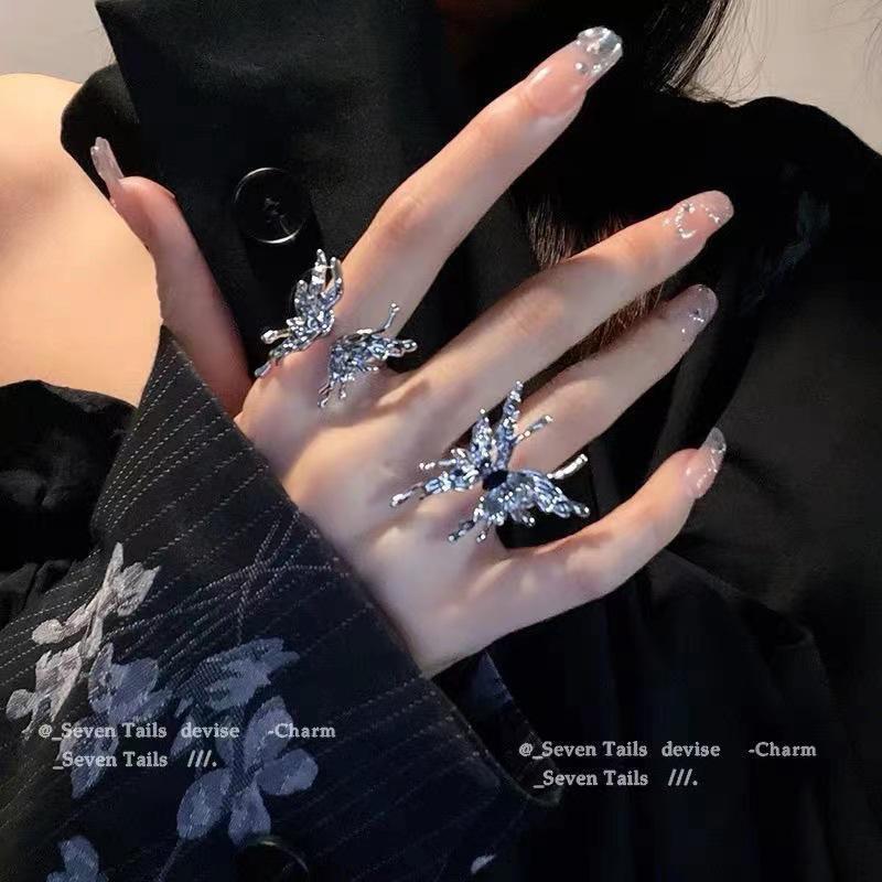 

Liquid Minority Design High-End Trendy Butterfly Open Ring for Women & Men Adjustable