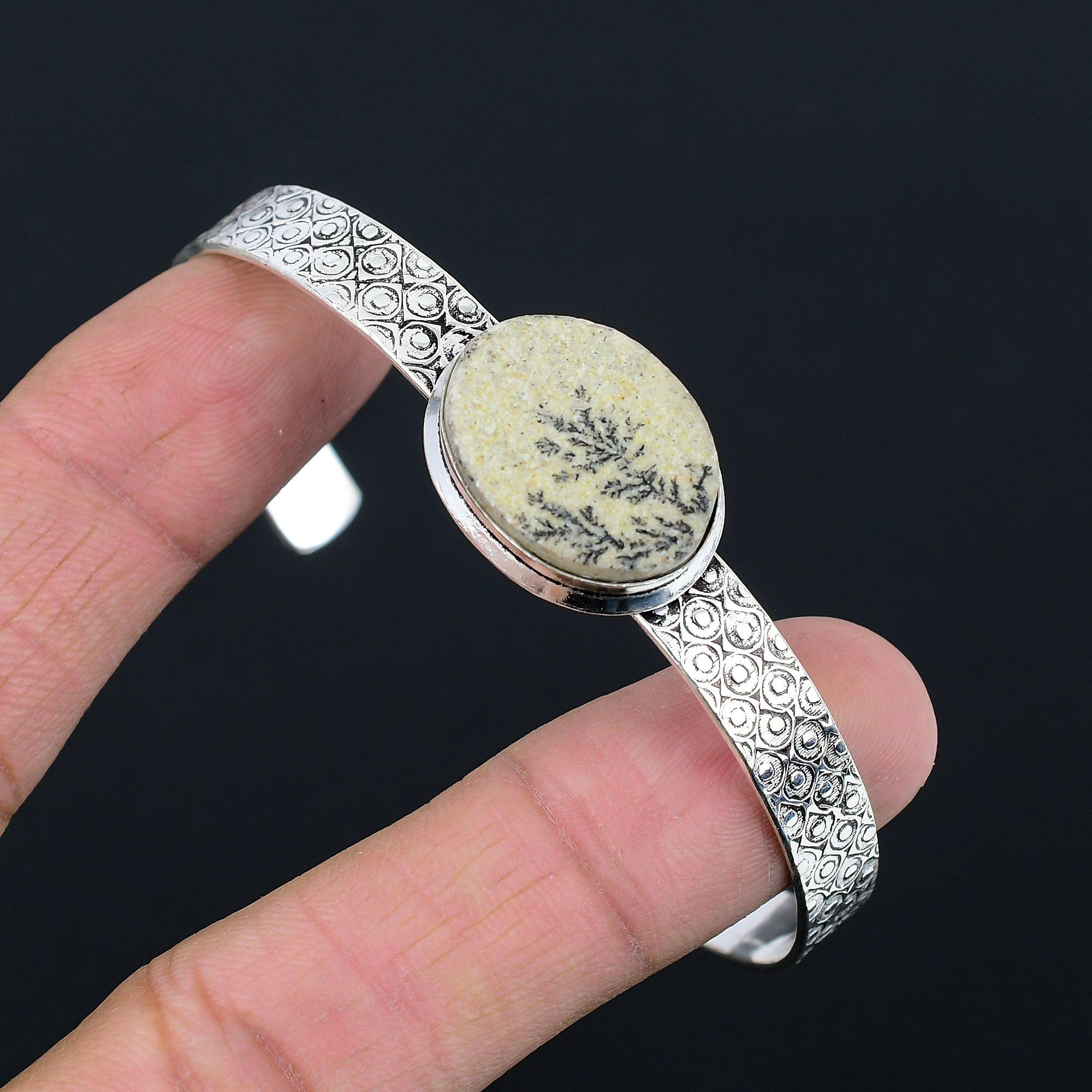 

Распродажа ко Дню сестер Псиломелан Дендритовый камень Серебро 925 пробы Браслет для дочери Adjustable