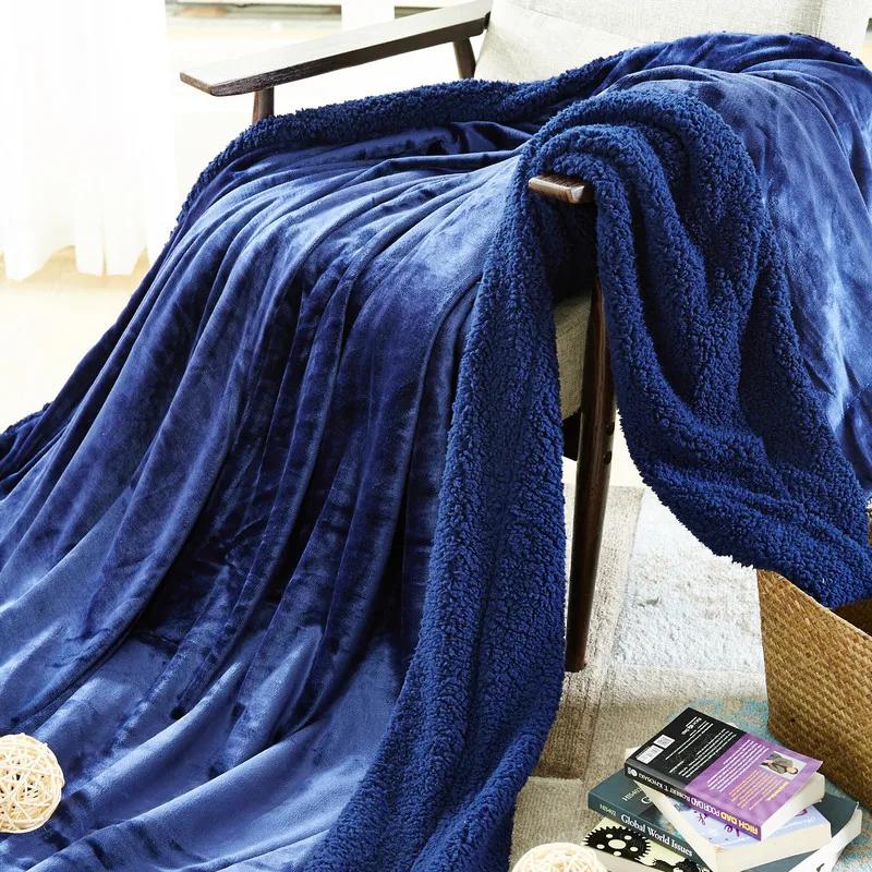 Wool Throw Blanket Keep Warm Winter Bed Blankets Double Sided Queen Duvet Cover Camping Double Bed Cover Bedspread On The Bed