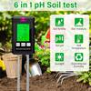 6 In 1 Digital Soil Tester Multifunctional Soil PH Detector Moisture Fertility pH Temperature Humidity Light Meter for Garden