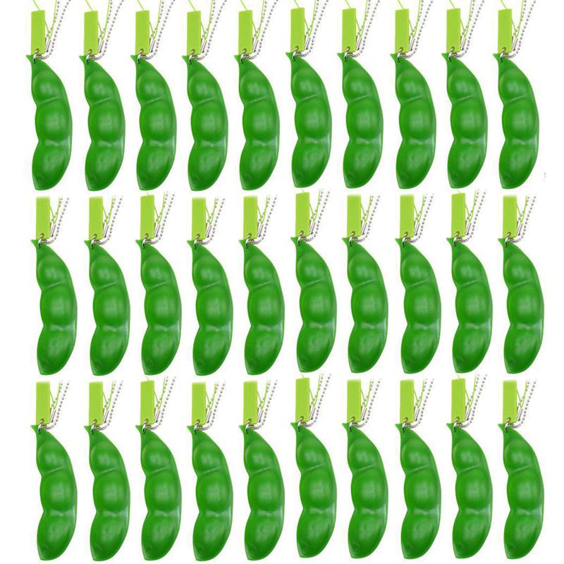 10/30/50 PEÇAS Brinquedos Fidget de Ervilhas e Feijões Para Ansiedade TDAH Apertar Alívio do Estresse Brinquedos de Apertar Chaveiro Kawaii Lembrancinhas de Festa Crianças Adultos