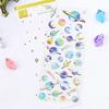 6Sheets Gold Foil Embossed Sticker Clear Cartoon PVC Resin Decorative Sticker for Journal Notebook Scrapbooking Supplies