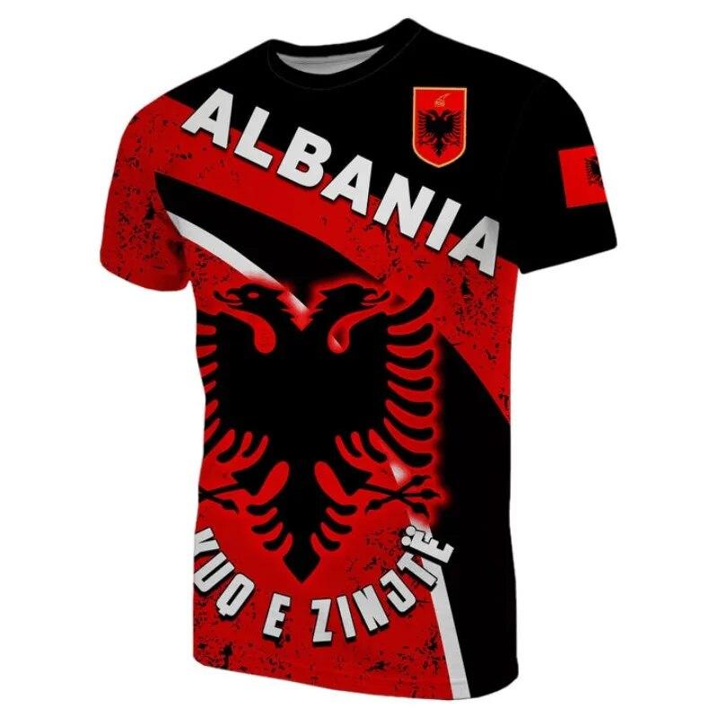 Land Flagg Retro Albania Symbol Nymote Herre/Kvinner 3Dprint sommer T-skjorter Albania-Kosovo T-skjorte Vår spesielle venn