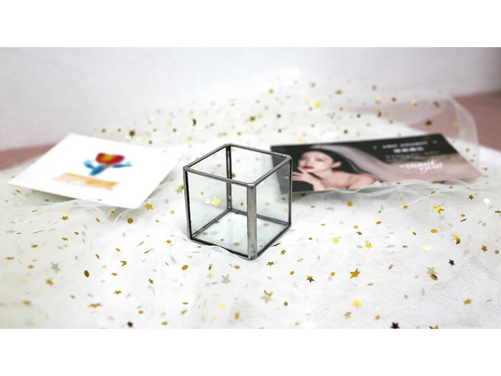 Square Transparent Glass Jewelry Box - Ring, Ear Stud, Earring, and Necklace Organizer