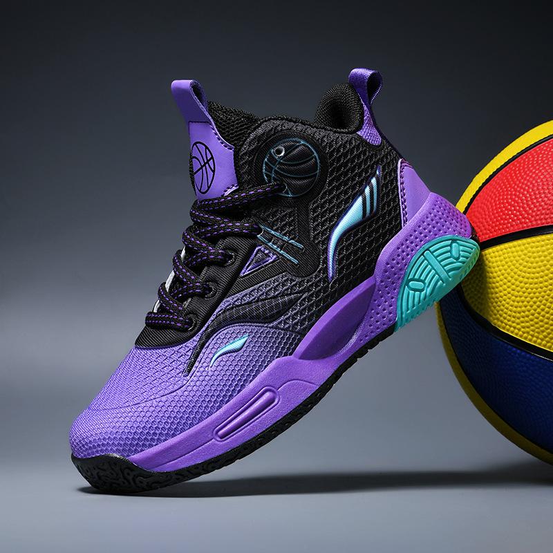 Boys basketball shoes 2025 spring and summer new middle-aged and older children's sports shoes mesh breathable youth running shoes