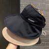 Visor Hat Folding Empty Top Cap Sunshade Double-face Sun Hat Ice Silk High Ponytail Hat  Girls
