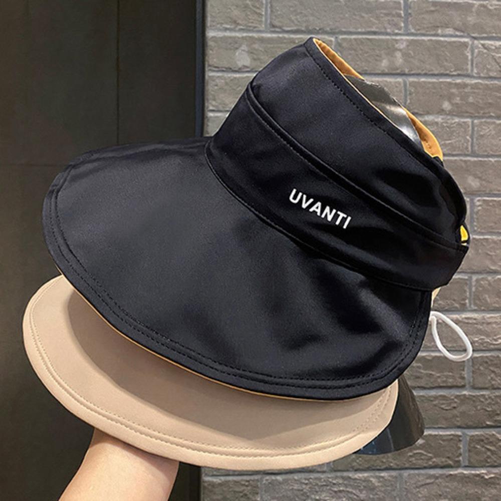 Visor Hat Ice Silk High Ponytail Hat Sunshade Double-face Sun Hat Folding Empty Top Cap  Streetwear