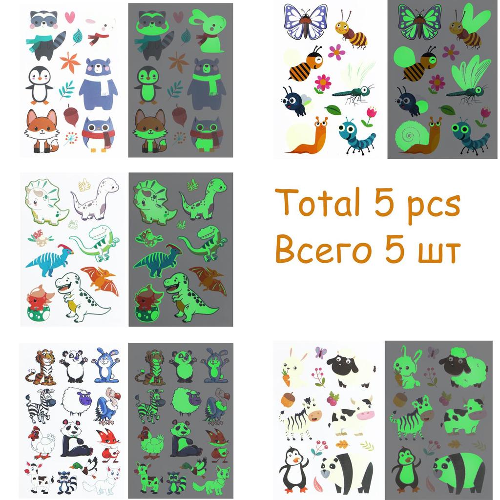 Tattoo Stickers Luminous Child Kid Temporary Fake Tattoos Glow Paste On Face Arm Leg for Children Body Art Unicorn Sticker Toy