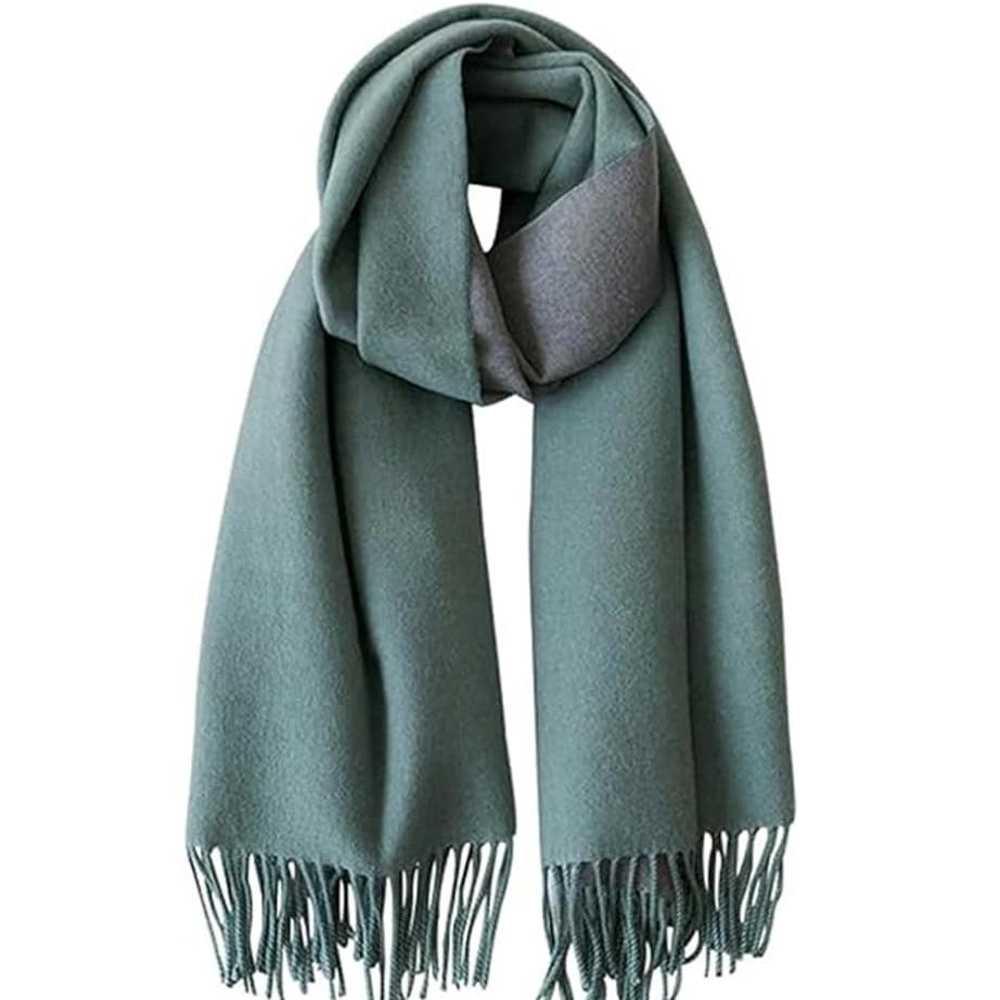 200*70cm Kunstig Kasjmirskjerf for Kvinner Ullskjerf Dobbeltsidig Stil Dusker Vinter Tykt Oversized Skjerf Sjal