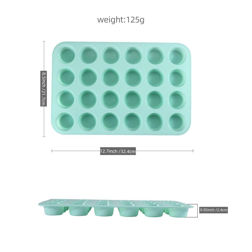 Nordic Green 24-Cavity Silicone Cake & Muffin Mold