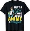 Just A Girl Who Loves Anime and Volleyball T-Shirt Graphic Printed Top Tee for Men