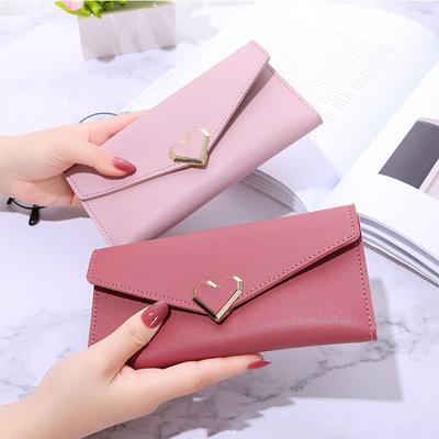 Modische, einfarbige Geldbörse, lange Geldbörse für Damen, mehrere Kartenfächer, Kartentasche, Ausweis- und Kreditkartenhalter, Geldbörse, Clutch für Damen