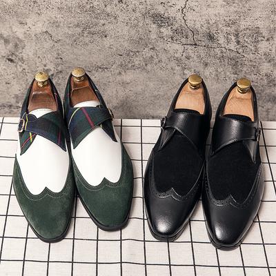 New Men's Dress Leather Shoes Luxury Fashion Groom Wedding Shoes Men England Style Brogue Shoes