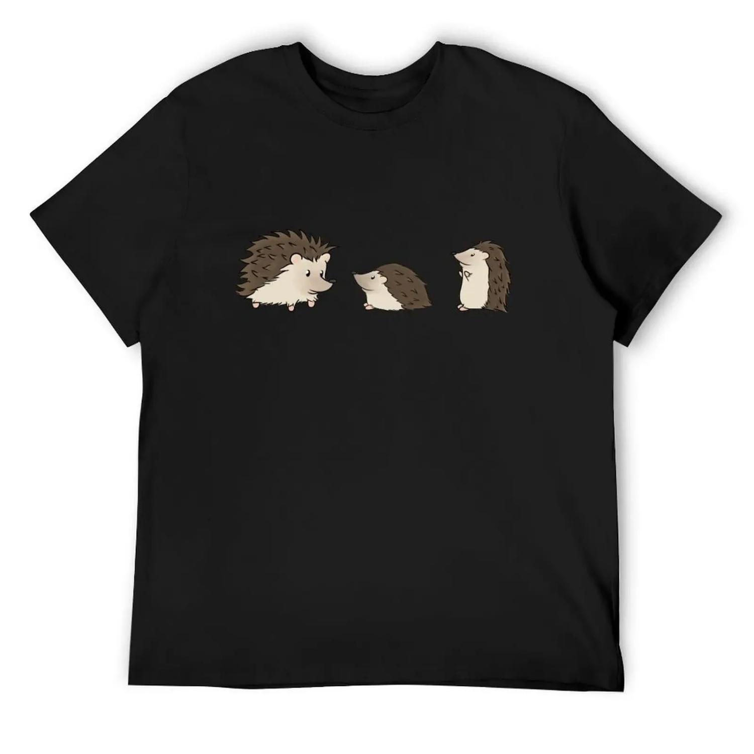 hedgehog and her babies T-Shirt funny meme t-shirts valentines clothes blanks plain white t shirts men S