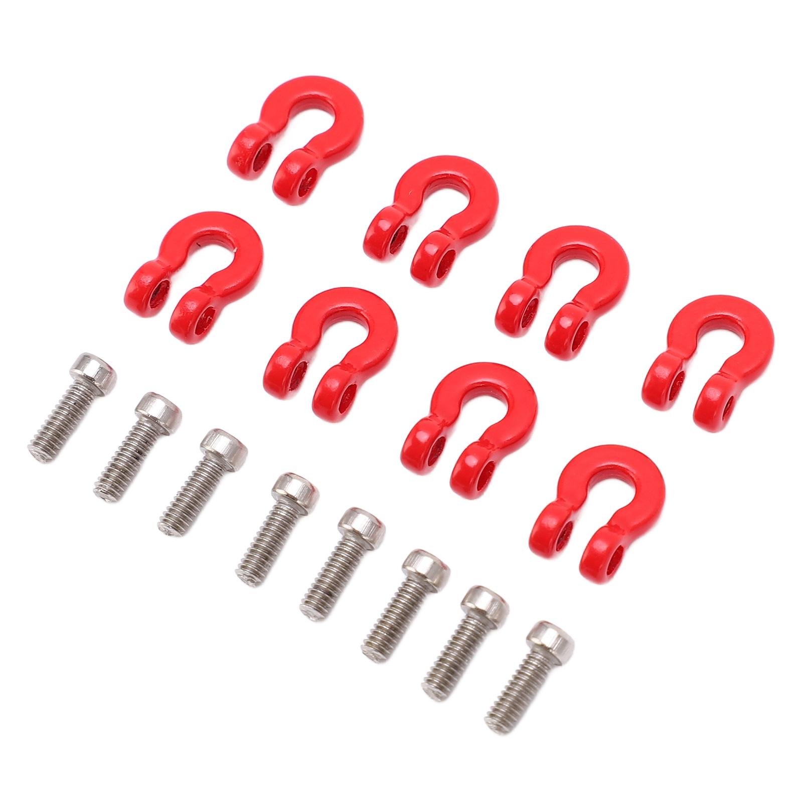 

8PCS Metal Front Rear Bumper Trailer Hook Tow Shackle Rescue Hook for Axial Scx24 1/24 Car