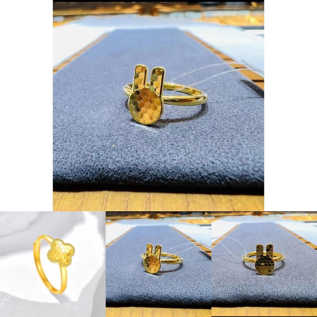 Unique Gold Plated Floral Ring With Four Leaf Clover Design For Fashion Lovers