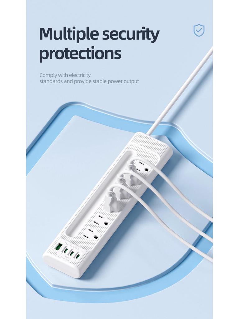 American Standard USB Power Strip: Safe & Durable Converter Plug for US, Mexico, Canada, Taiwan