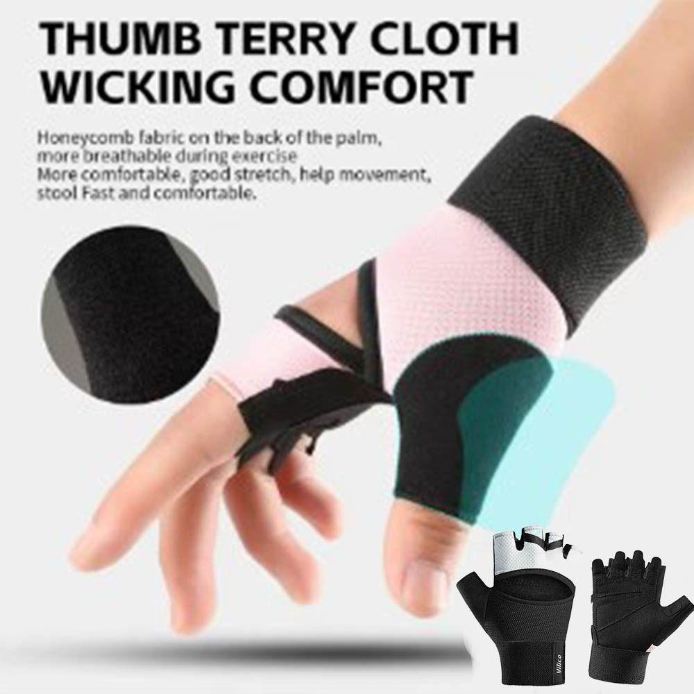 1Pair Half Finger Gym Fitness Gloves Anti-Slip Sport Riding Gloves  Yoga Training