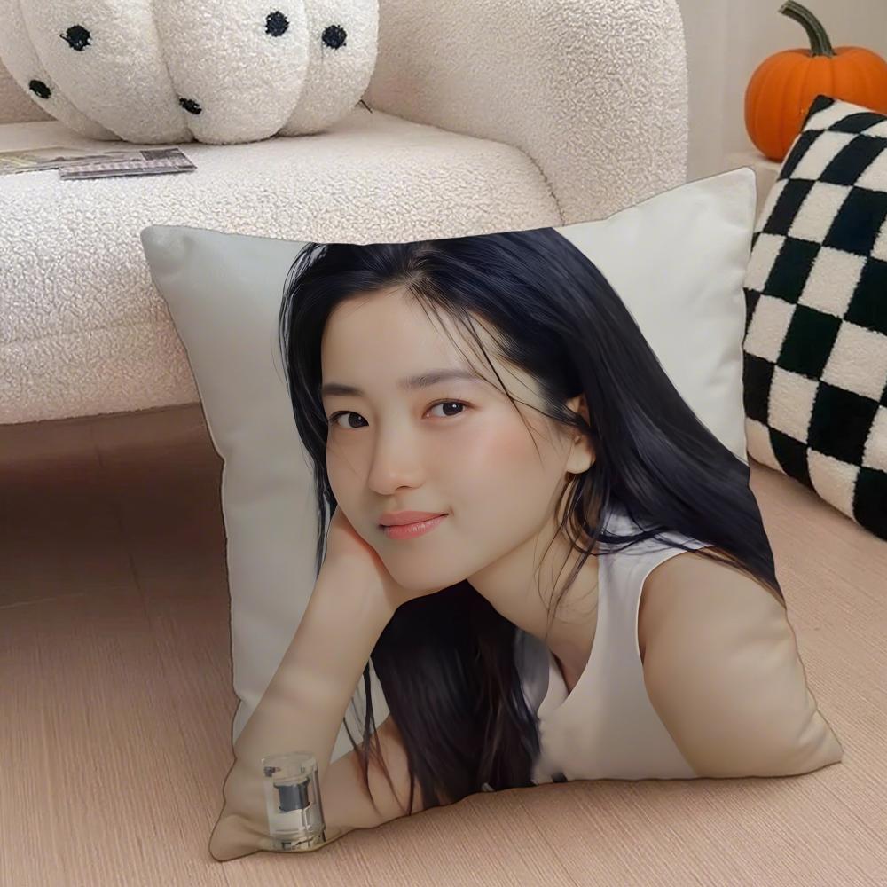Talented Korean Beautiful Actress KKim Taeri Cushion Cover Throw Pillow Cover Hidden Button Durable Polyester Chair Cushion