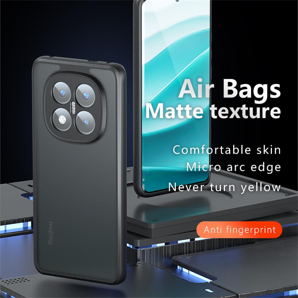 

For Xiaomi Redmi Note 14 Pro+ 5G Case Skin-Touch TPU+PC Matte Phone Shell,Transparent Black A
