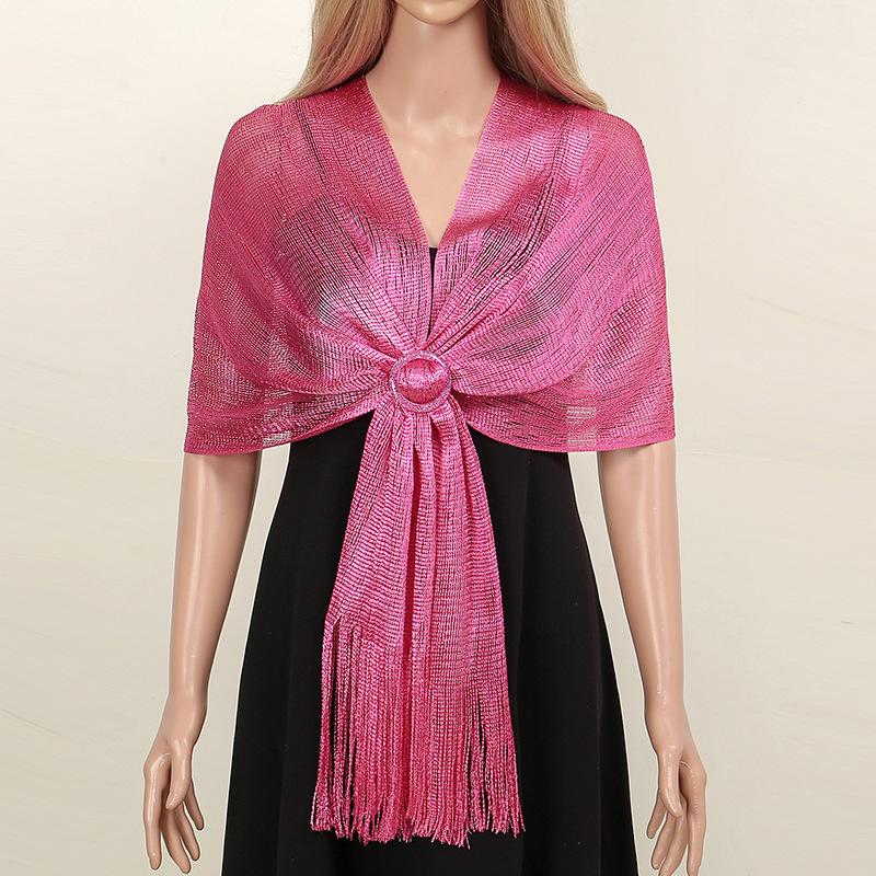 

Женские элегантные вечерние платья, шали, кисточки, женские вечерние свадебные аксессуары, шарф ярко-розовый