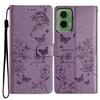 For Motorola Moto G35 5G Wallet Phone Case Butterfly Floral Imprint Leather Flip Cover