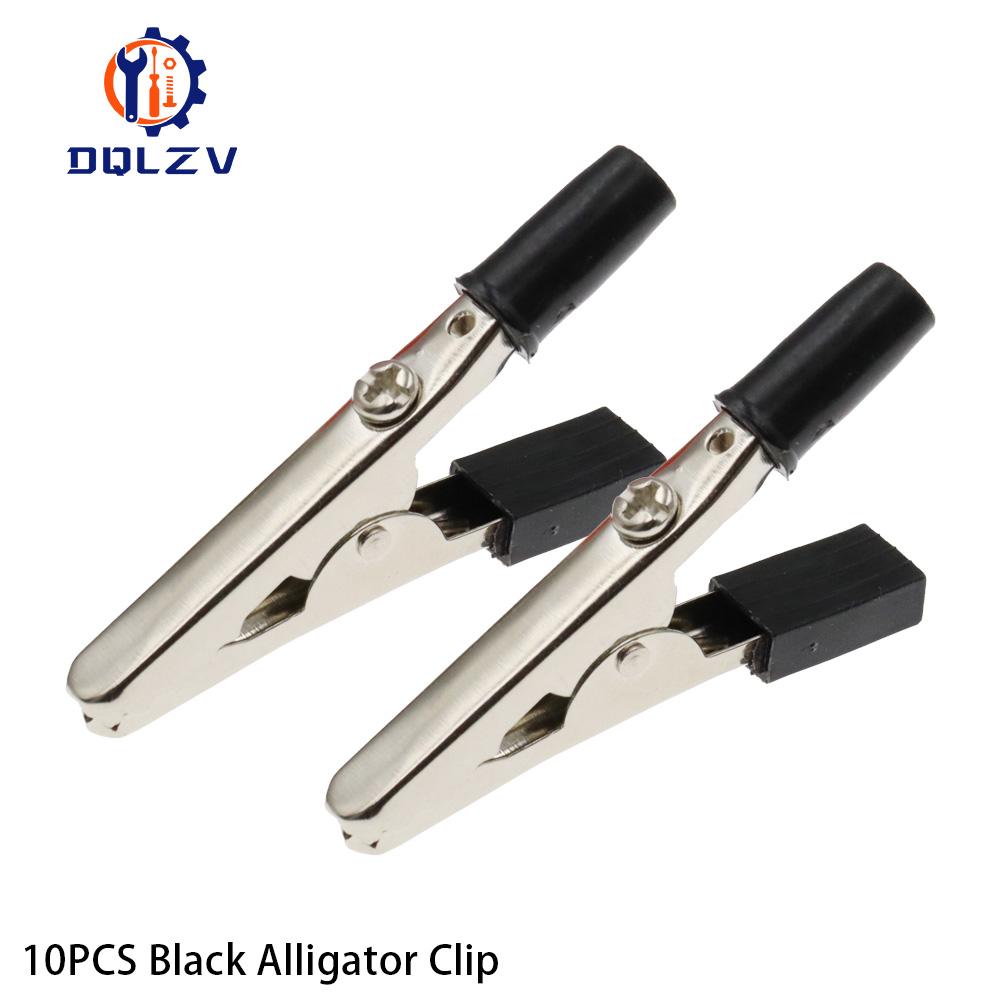10PCS 50mm Plastic Handle Test Probe Metal Alligator Clips Connector Connect Socket Plug for Battery 4MM Banana Plug