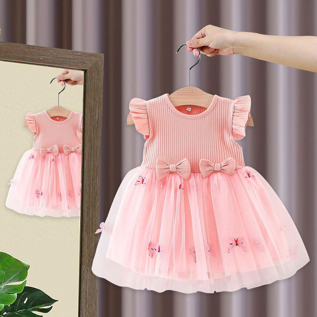 Girl Princess Dress Summer Dress Butterfly Mesh Princess Dress Korean Girl Dress