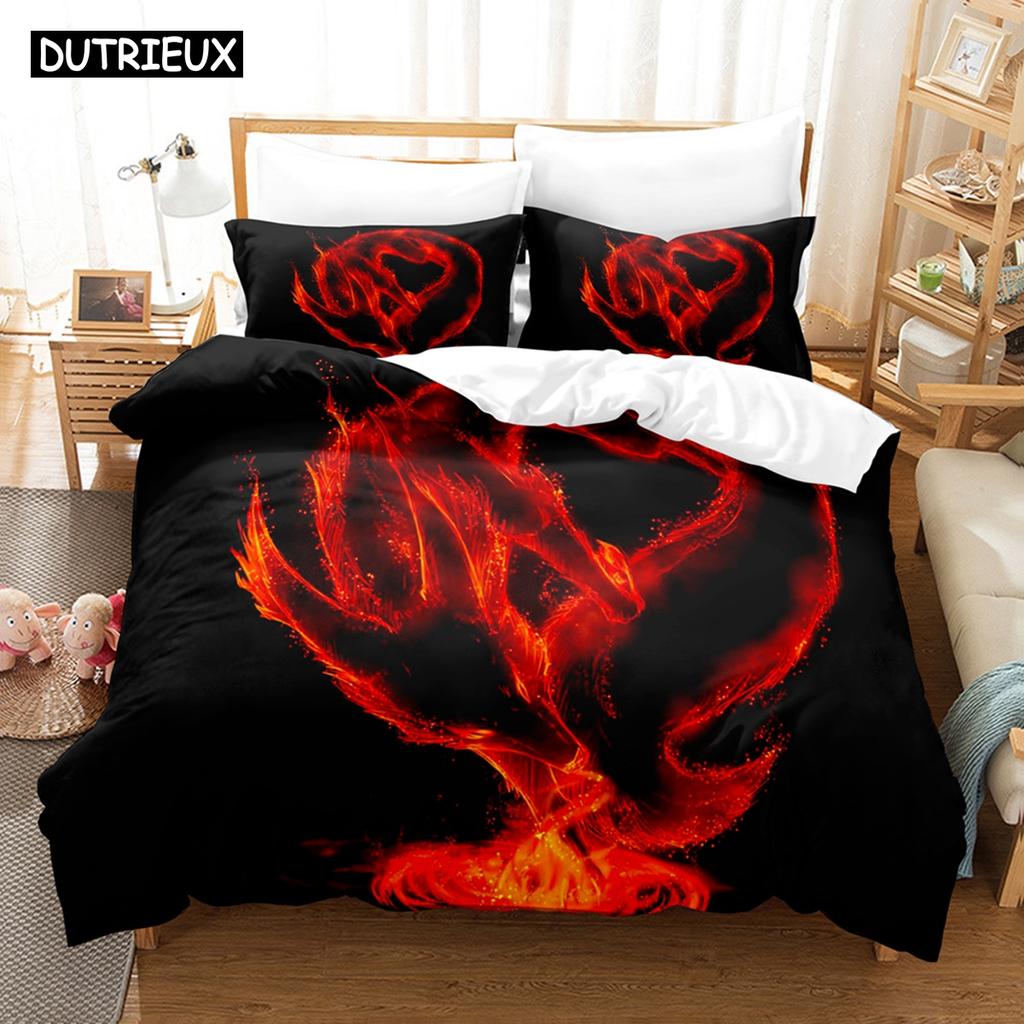3D Printed Fantasy Fox Bedding Set Down Quilt Cover With Pillowcase Double SIngle King