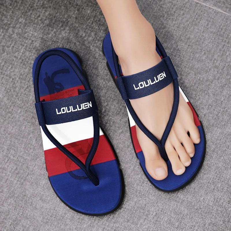 Men Flip Flops Summer Beach Slippers Trendy Round Toe Comfort Walking Shoes Outside Soft Sole Lightweight Sandals