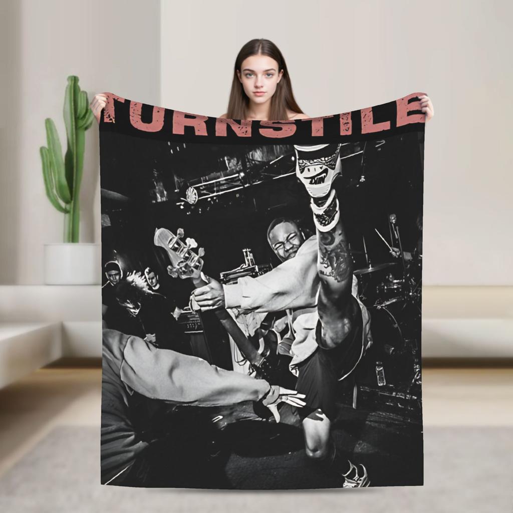 Turnstile Rockband Tourdecke Mehrere Größen Weiche Flauschige Plüsch Überwurfdecken für Couch Sofa und Bett