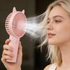 Handheld Fan Cartoon Cat Ear Design Adjustable Wind Speeds Battery Operated Pocket Fan Quiet Low-Noise Motor Cooling Fan