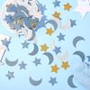 400 Pieces Glitter Star and Moon Paper Confetti Double Side Table Paper Confetti Sequin for Wedding Birthday Baby Shower Moon and Star Party Ramadan