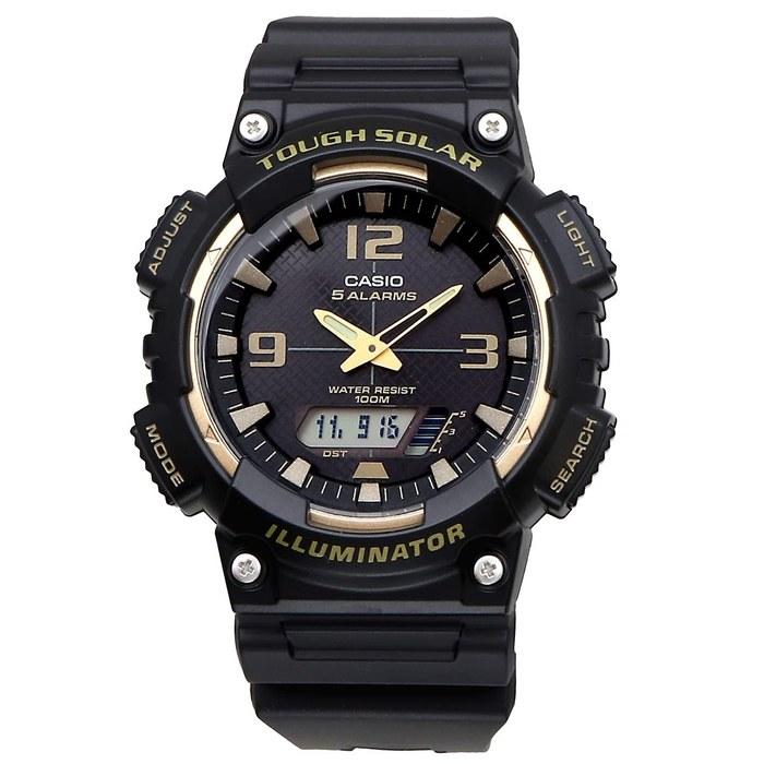 [Casio] AQ-S810 Series Tough Solar Analog-Digital Quartz Watch (Black X Gold AQ-S810W-1A3V)