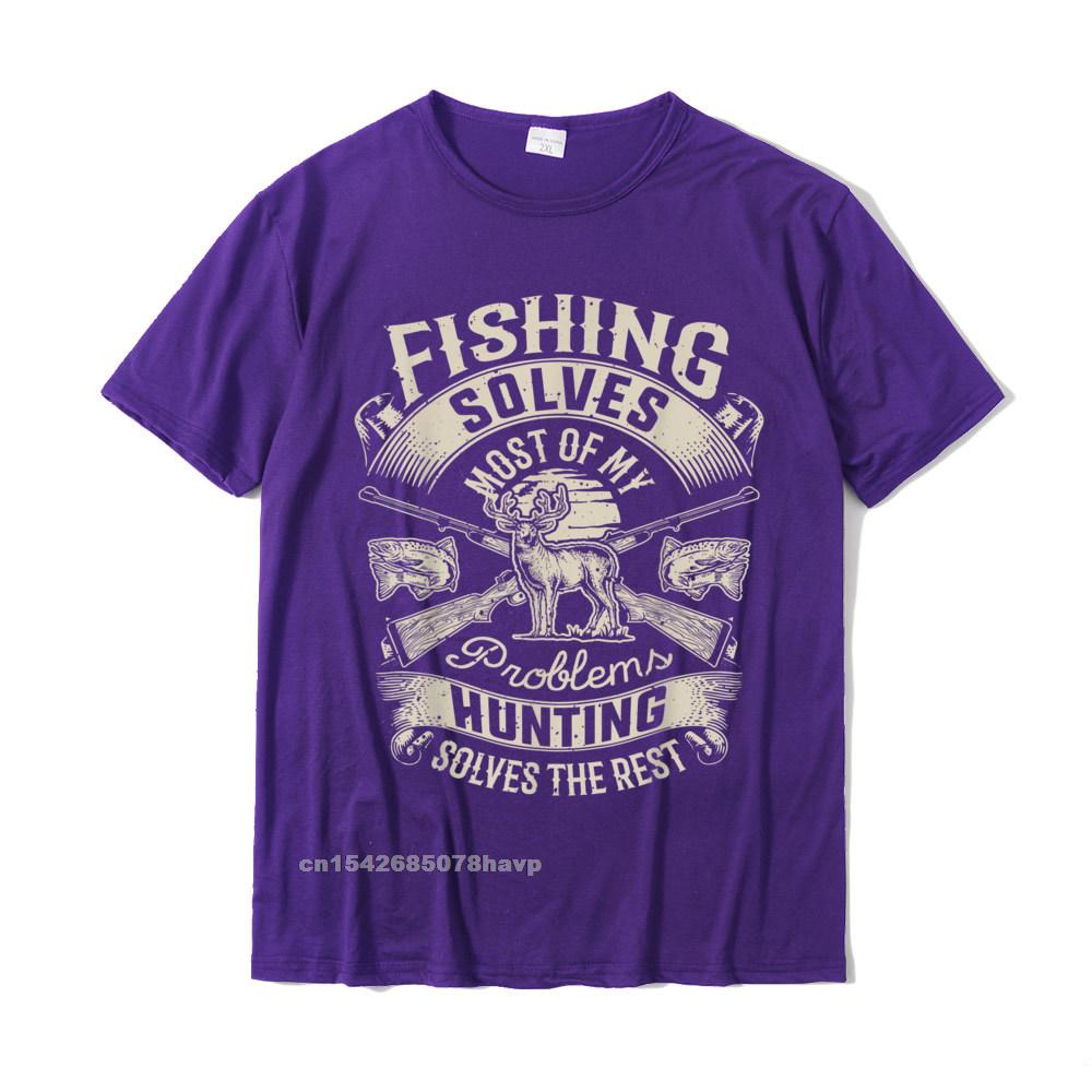 Fishing Solves Most Of My Problems T Shirt Hunting Hunter TShirt Printed On Unisexs T Shirts Latest Cotton Tops Tees Europe